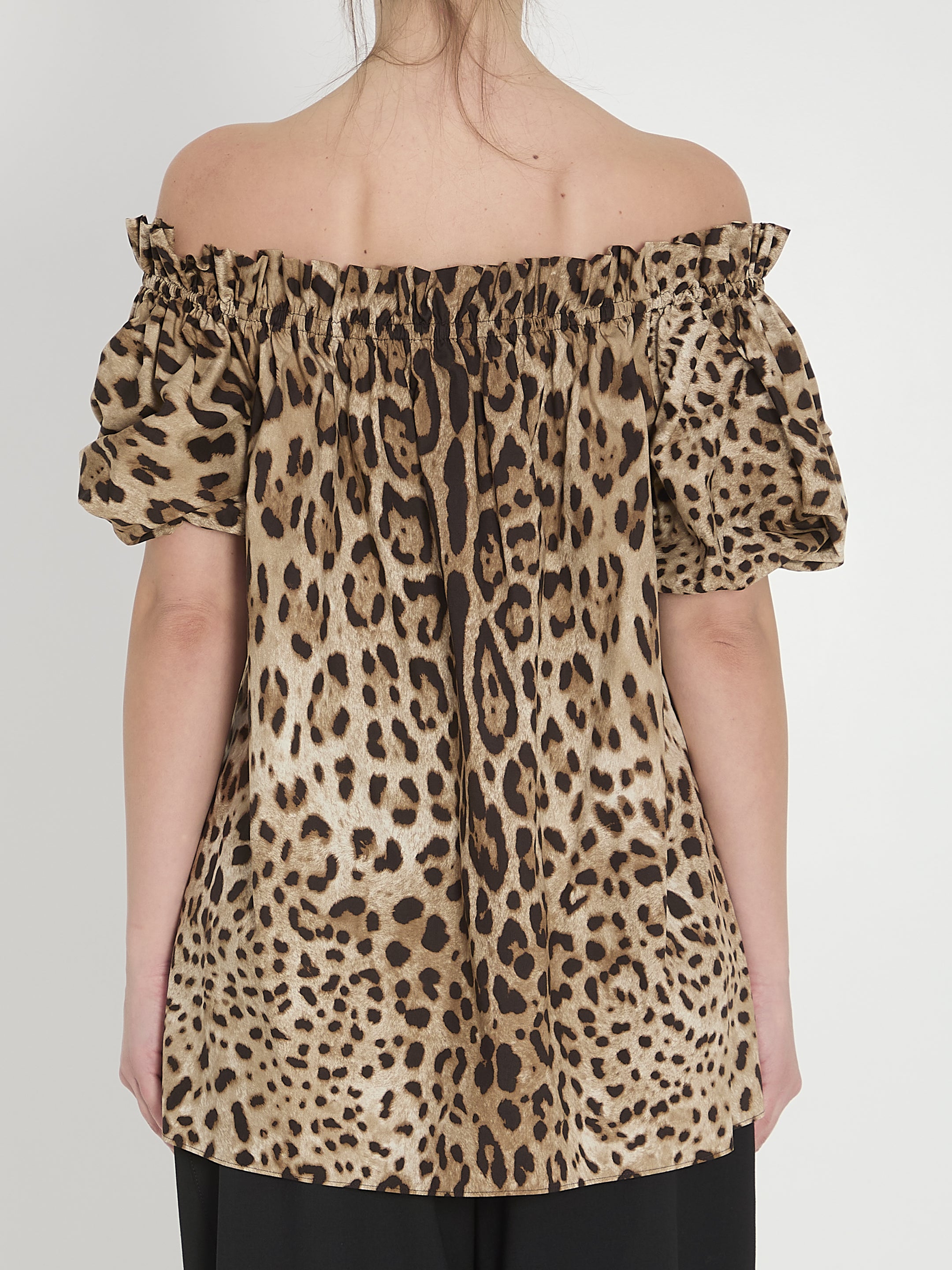 DOLCE&GABBANA 38 leopard print poplin top