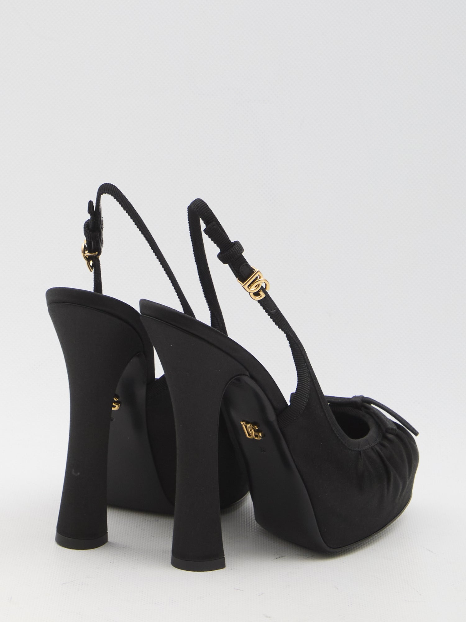 DOLCE&GABBANA 37 satin slingback platform shoes