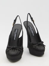 DOLCE&GABBANA 37 satin slingback platform shoes