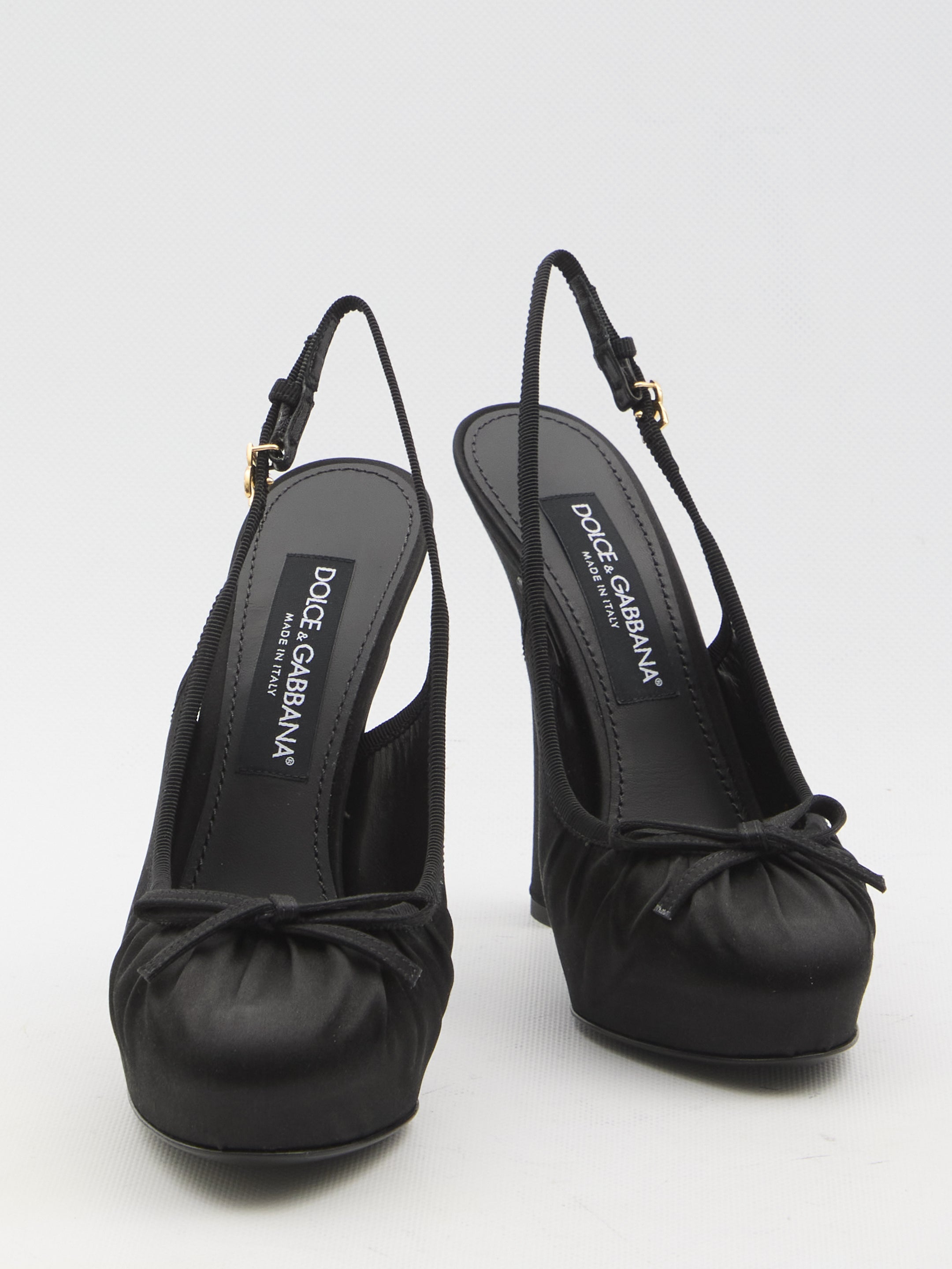DOLCE&GABBANA 37 satin slingback platform shoes