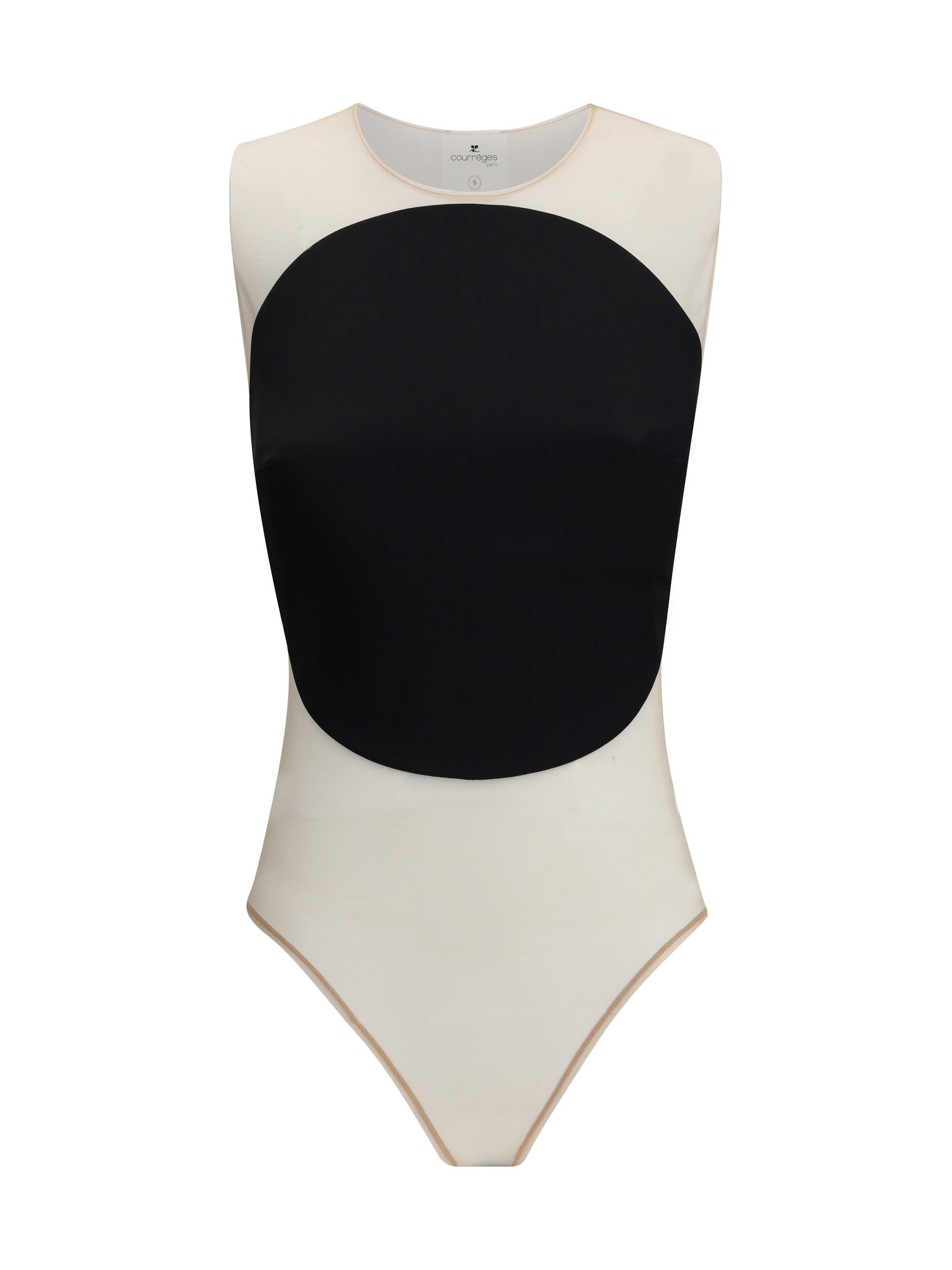 COURRÈGES M satin illusion hoop bodysuit