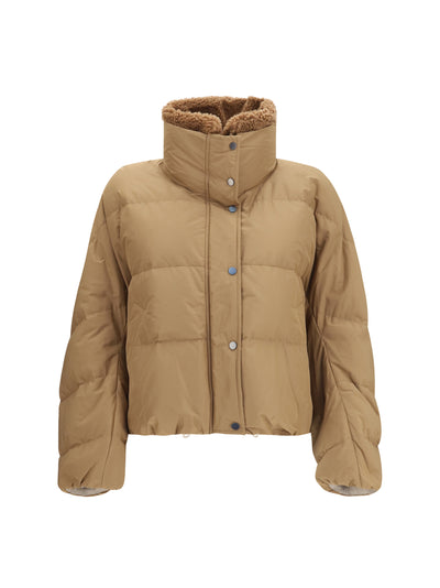 padded jacket with shearling collar