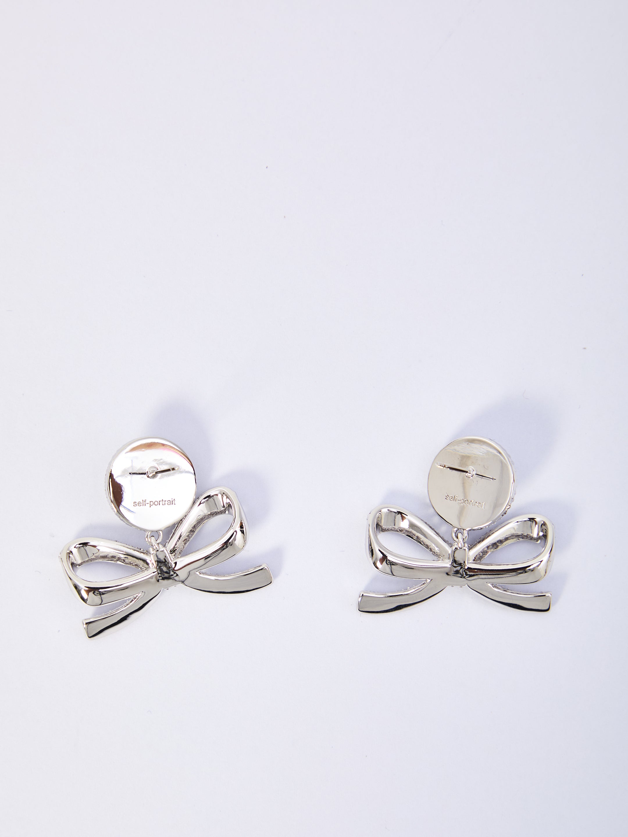 SELF PORTRAIT OS pearl bow drop earrings