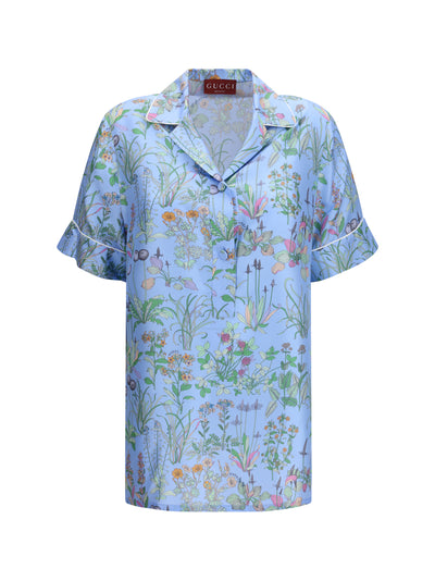 printed silk twill shirt