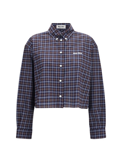 checked embroidered shirt