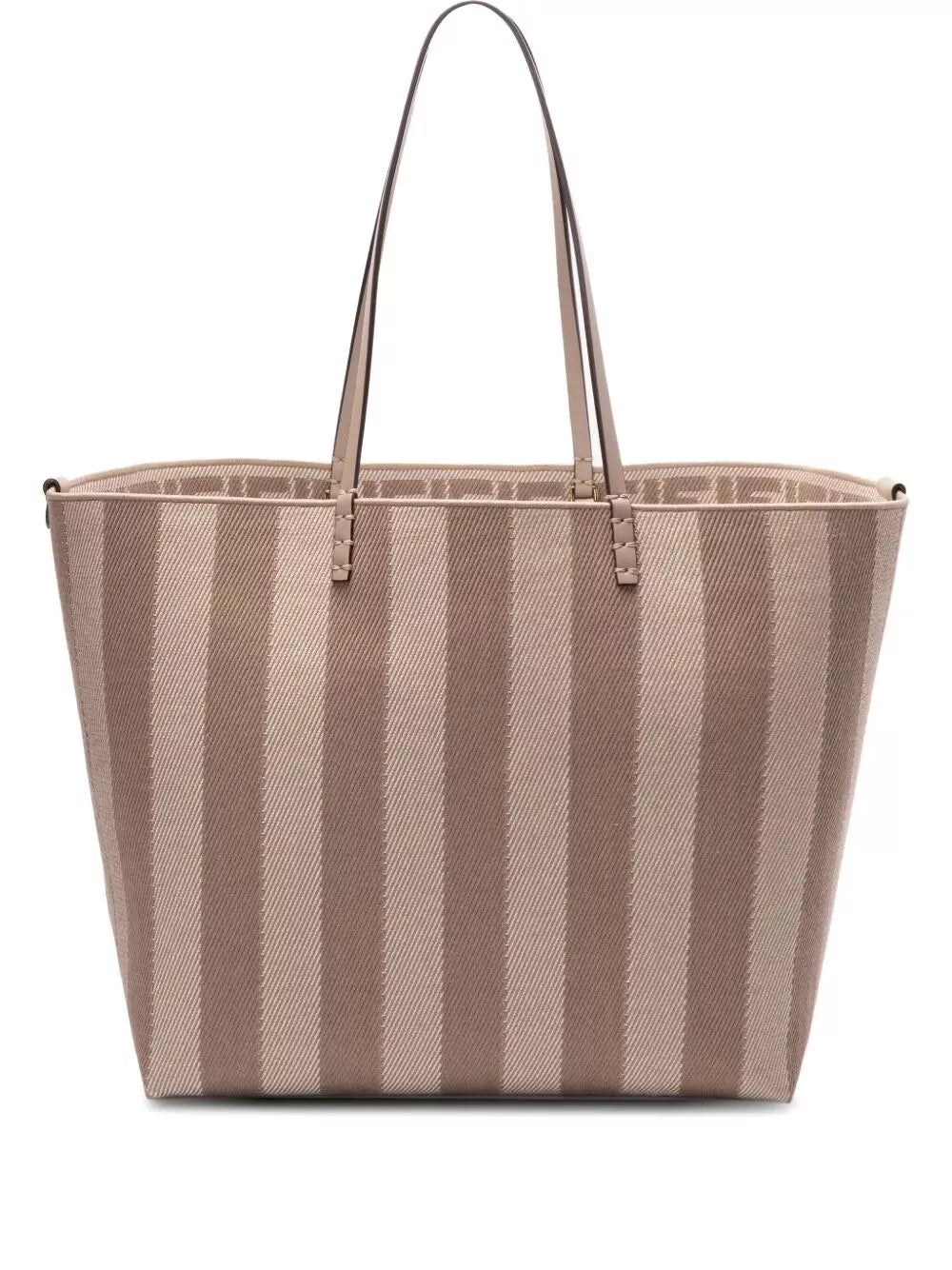 Fendi Pequin Striped And Ff Fabric Roll Large Reversible Shopper