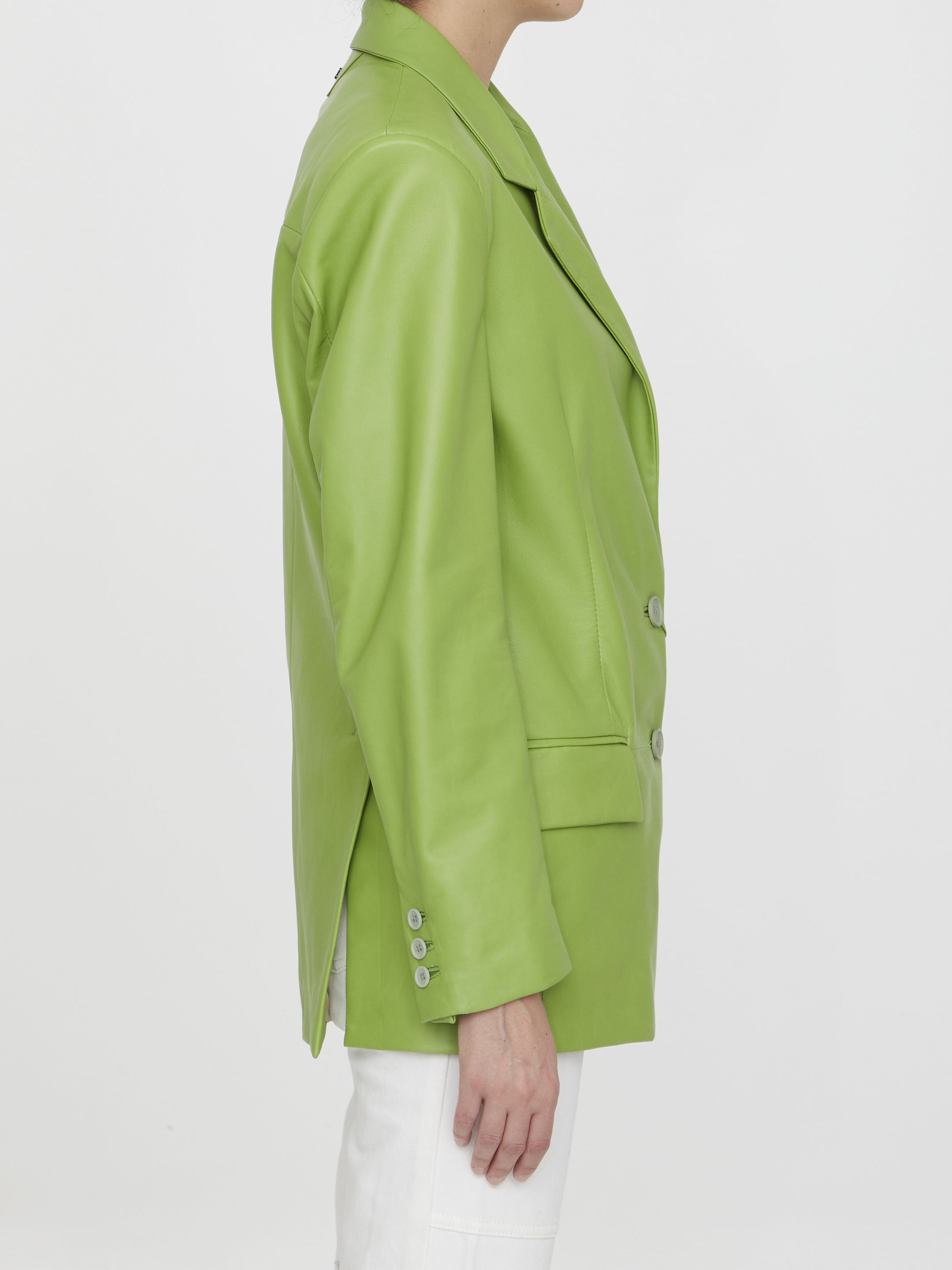 SALVATORE SANTORO 40 lime leather jacket