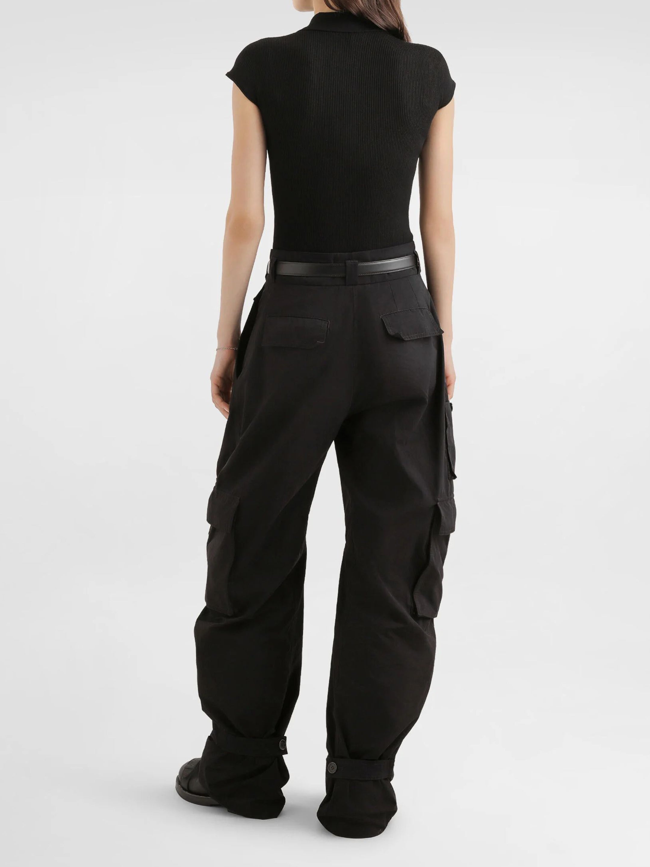 DOLCE&GABBANA 40 ribbed polo-style top