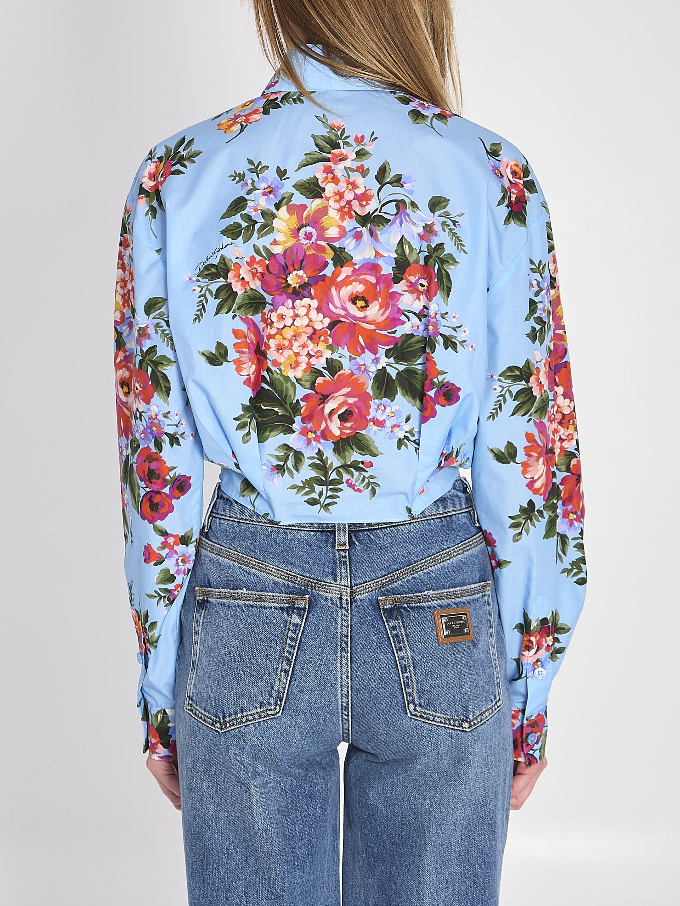 DOLCE&GABBANA 40 floral bouquet-print cotton shirt
