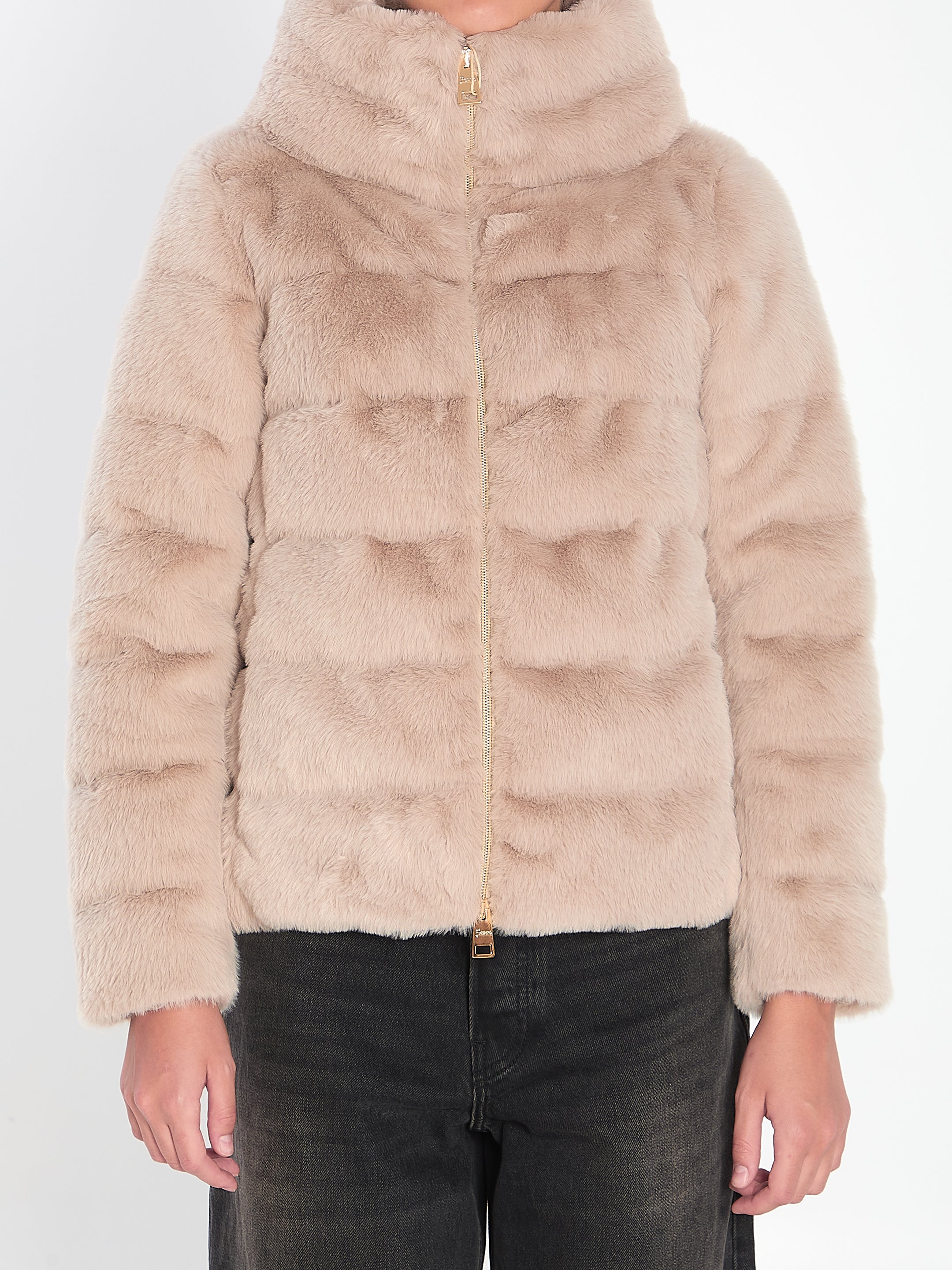HERNO 42 faux-fur puffer jacket