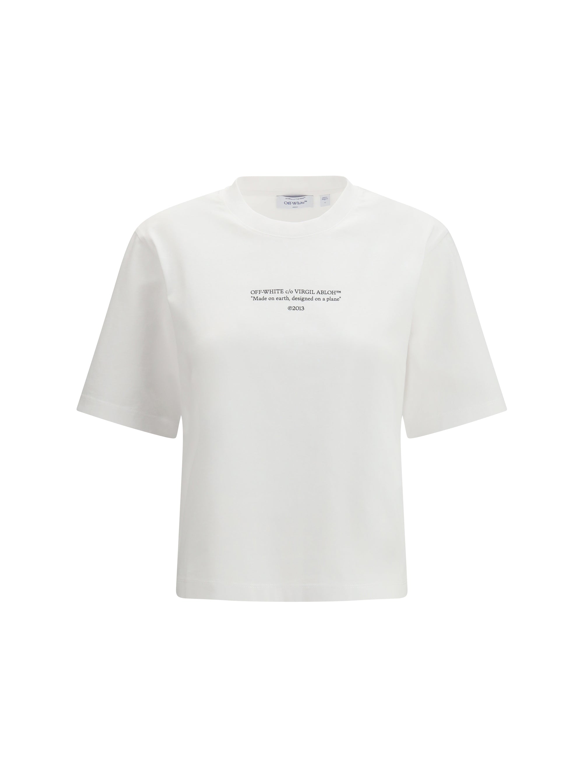OFF-WHITE L made on earth, designed on a plane t-shirt