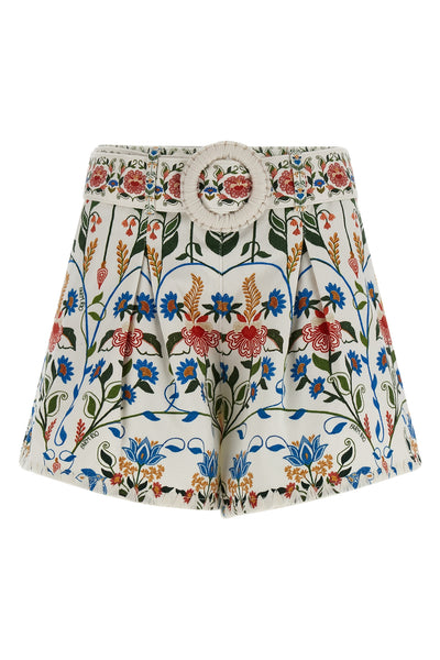 fraga shorts in all-over floral print cotton canvas
