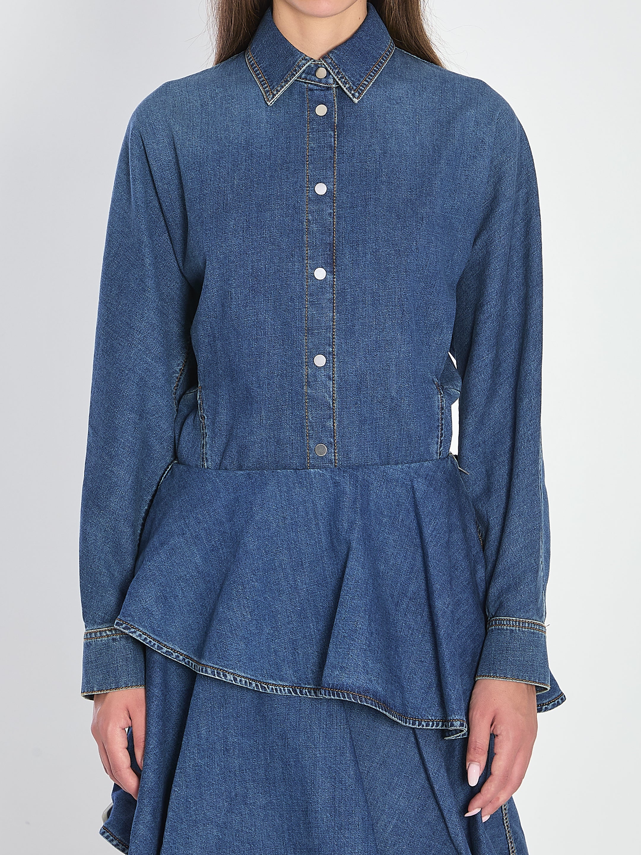 ALAIA 36 rounded shirt in denim