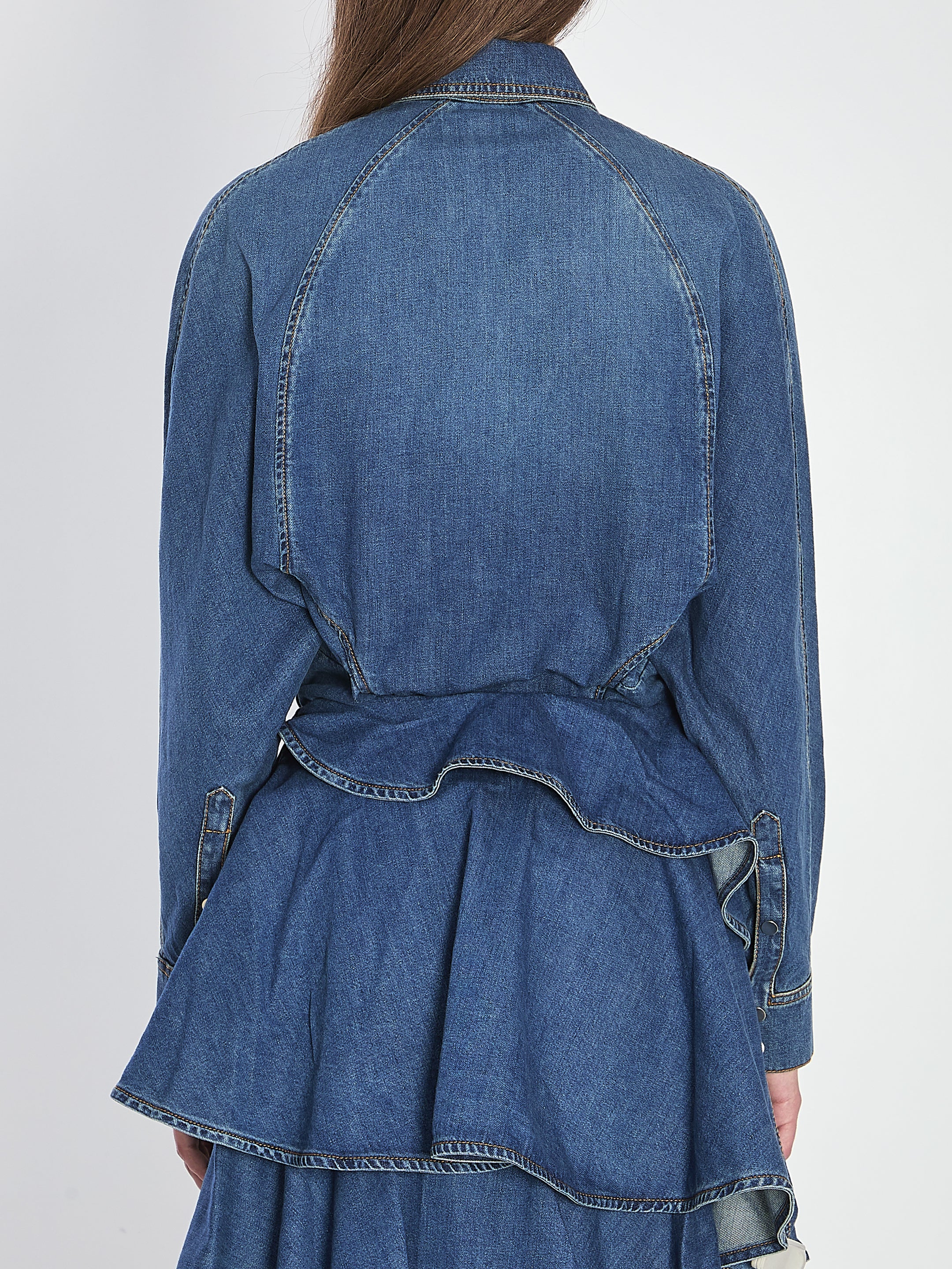 ALAIA 36 rounded shirt in denim