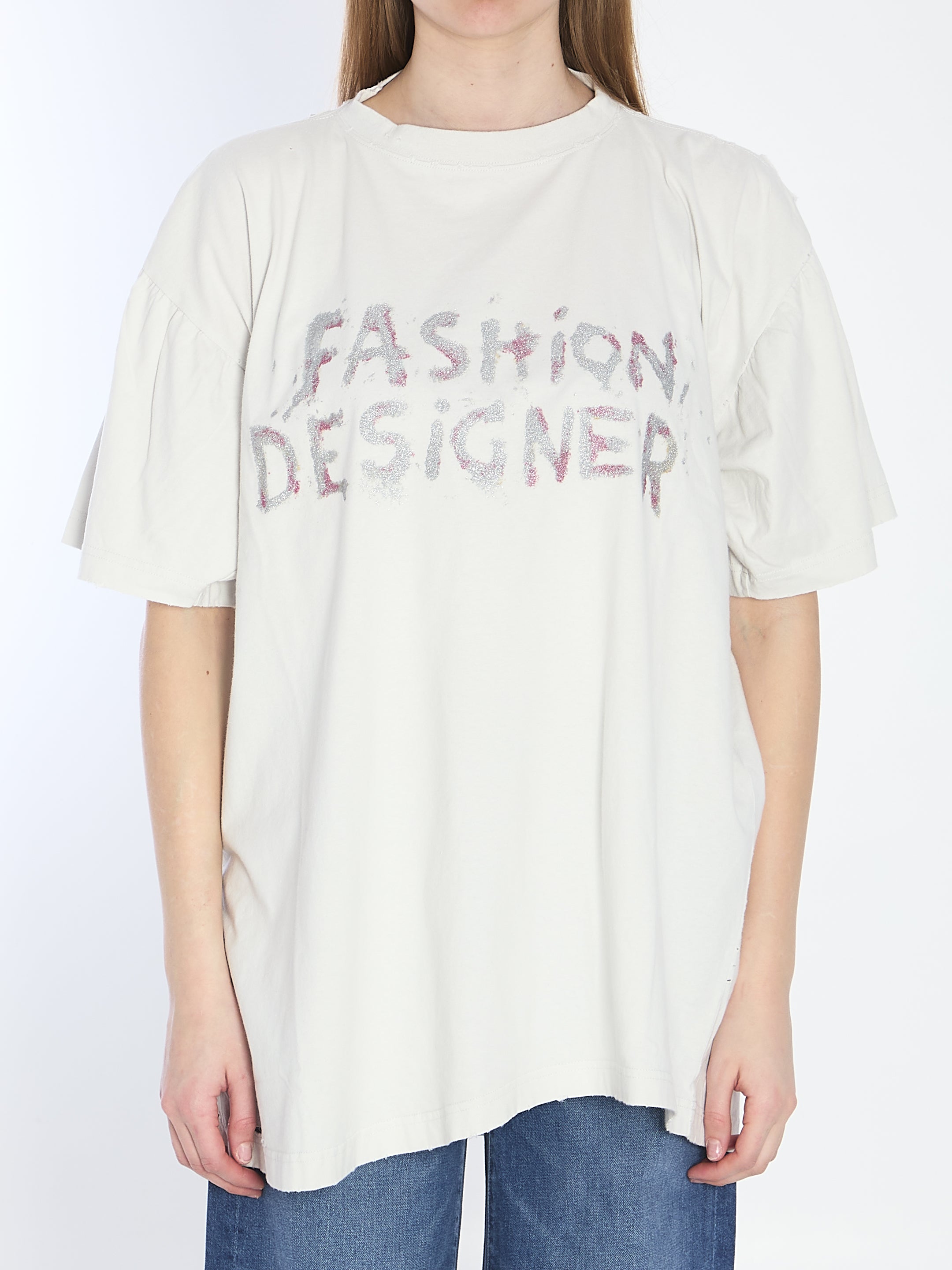 BALENCIAGA 01 distressed cotton shirt