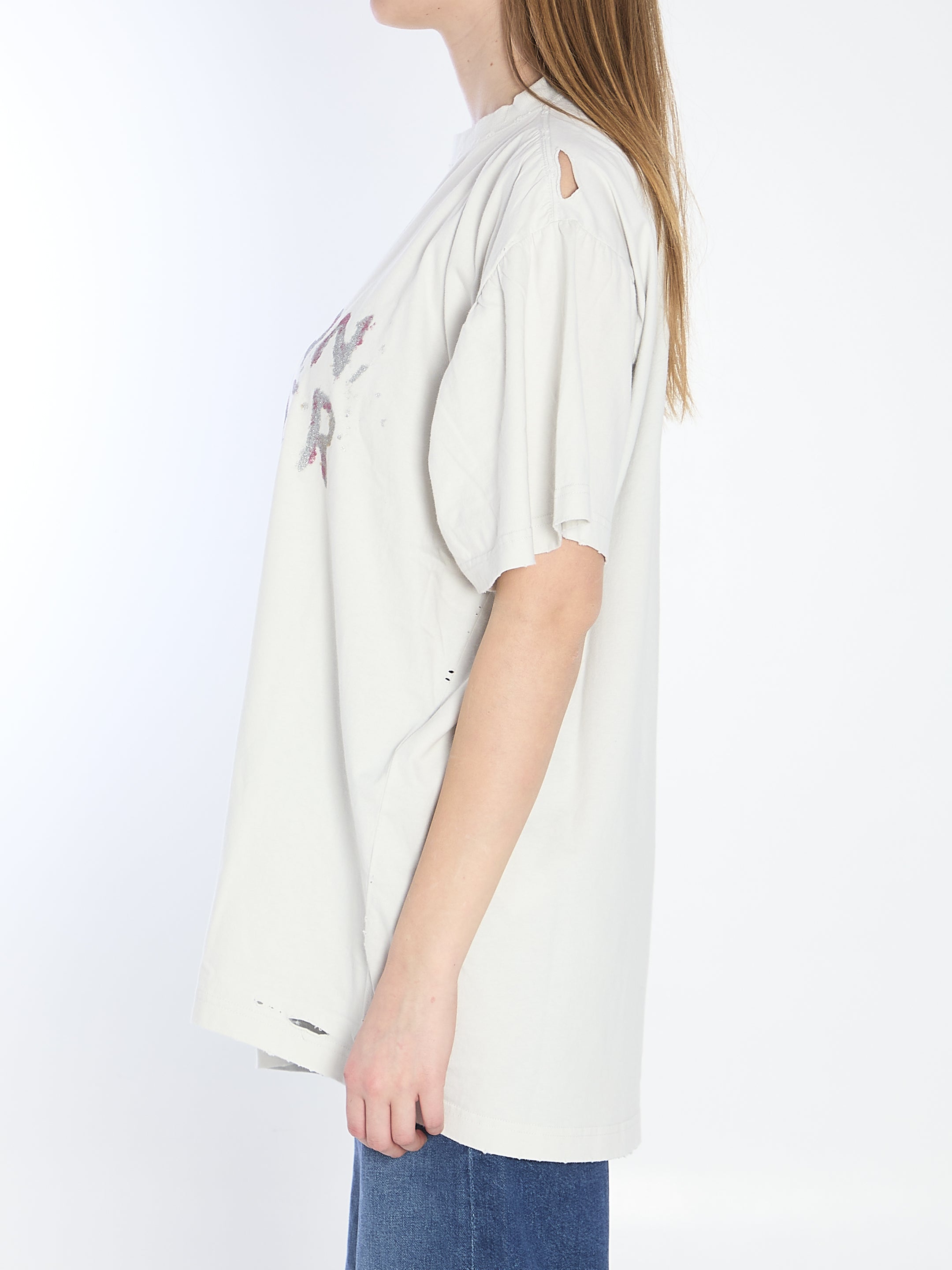 BALENCIAGA 01 distressed cotton shirt