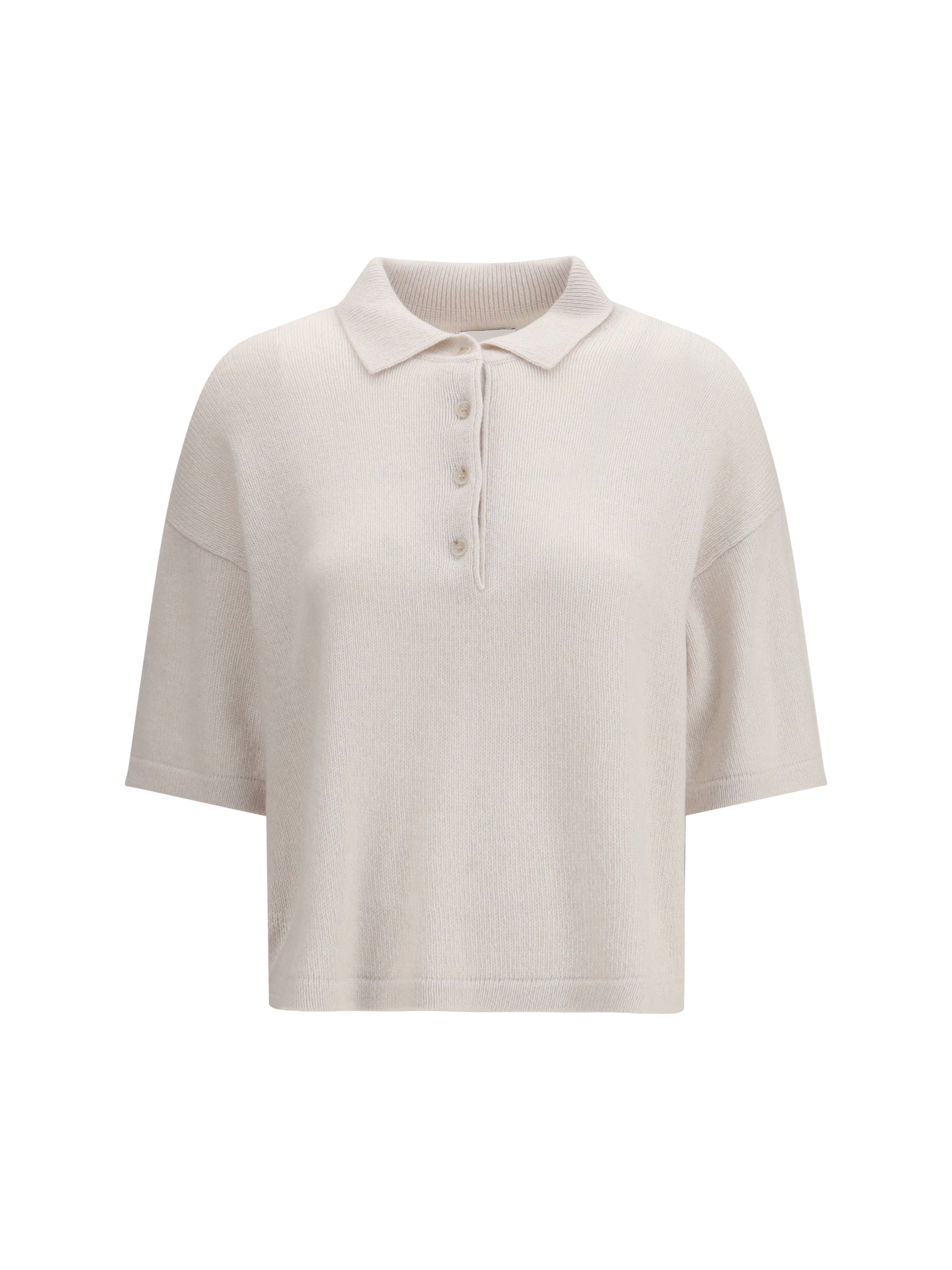 ALLUDE M short-sleeve polo neck sweater