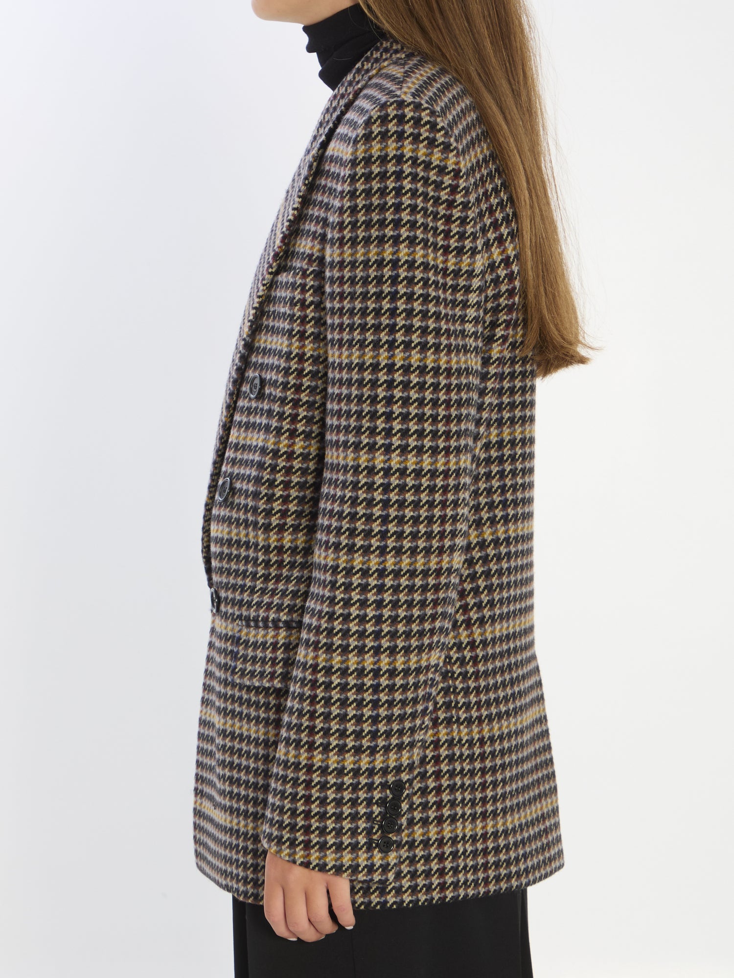 SAINT LAURENT 38 checked wool jacket