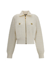 BALMAIN 36 tweed bomber jacket