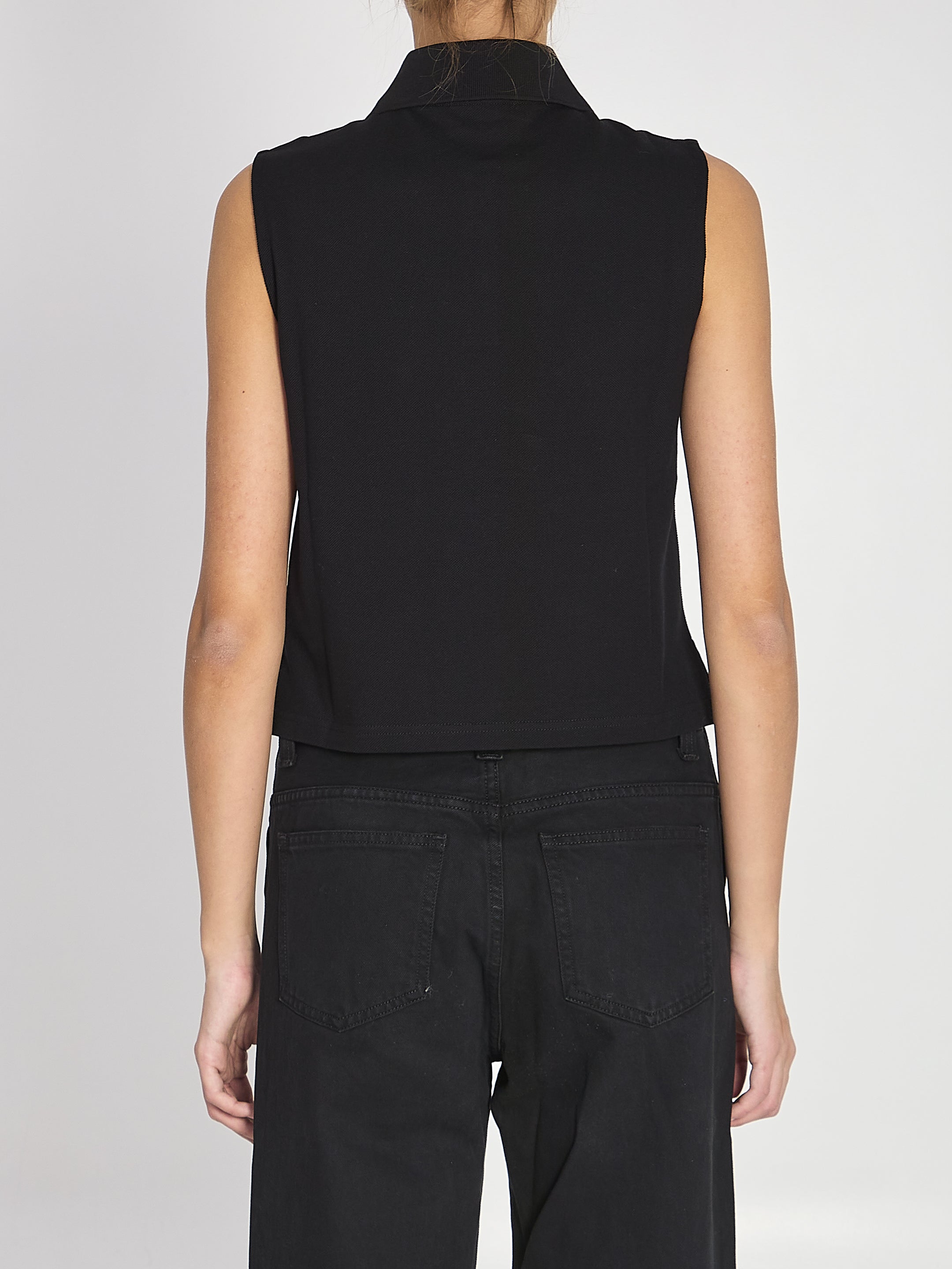 SAINT LAURENT M cassandre polo in cotton piqué