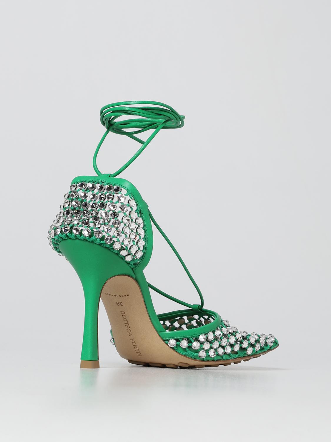 BOTTEGA VENETA 35 sparkle stretch lace-up sandals