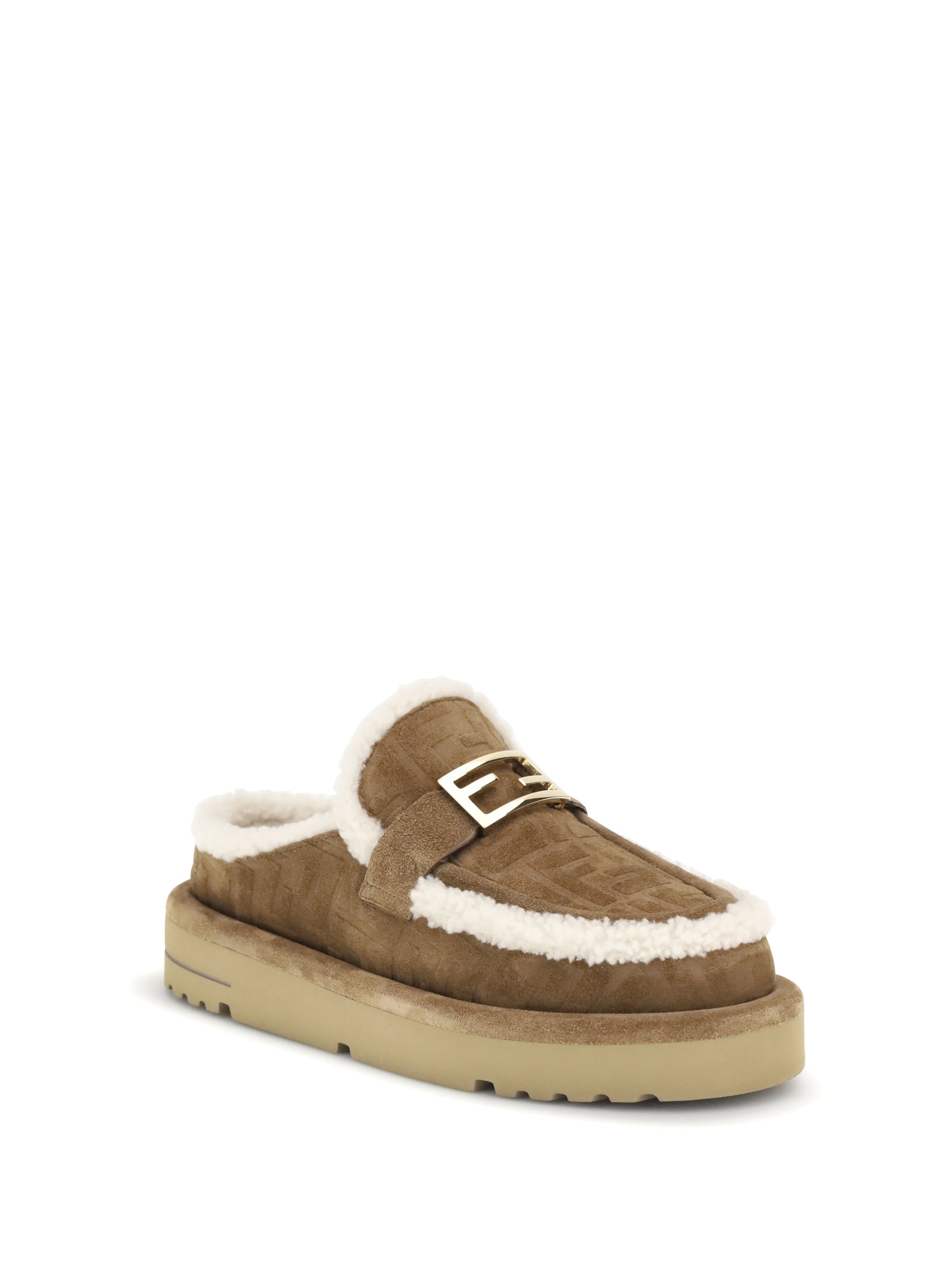 FENDI 36 après chic sheepskin mules