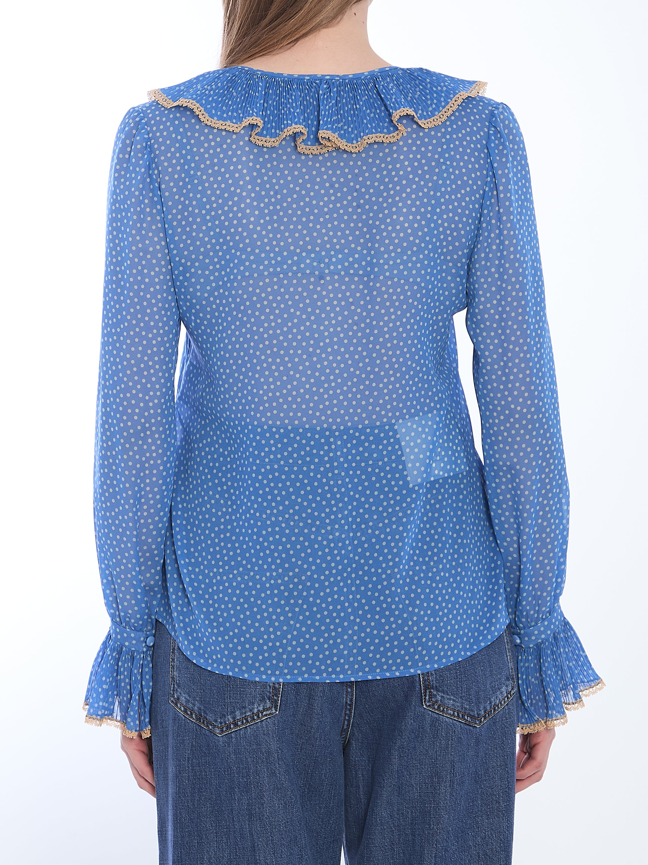 VALENTINO GARAVANI 40 blouse with polka dots