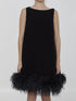 VALENTINO GARAVANI 40 mini dress with feathers