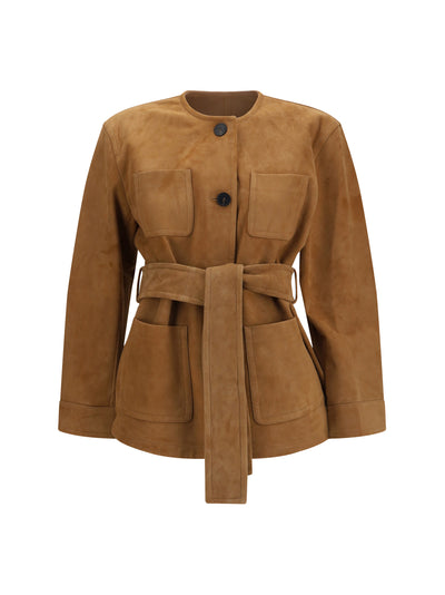 suede leather jacket with belt