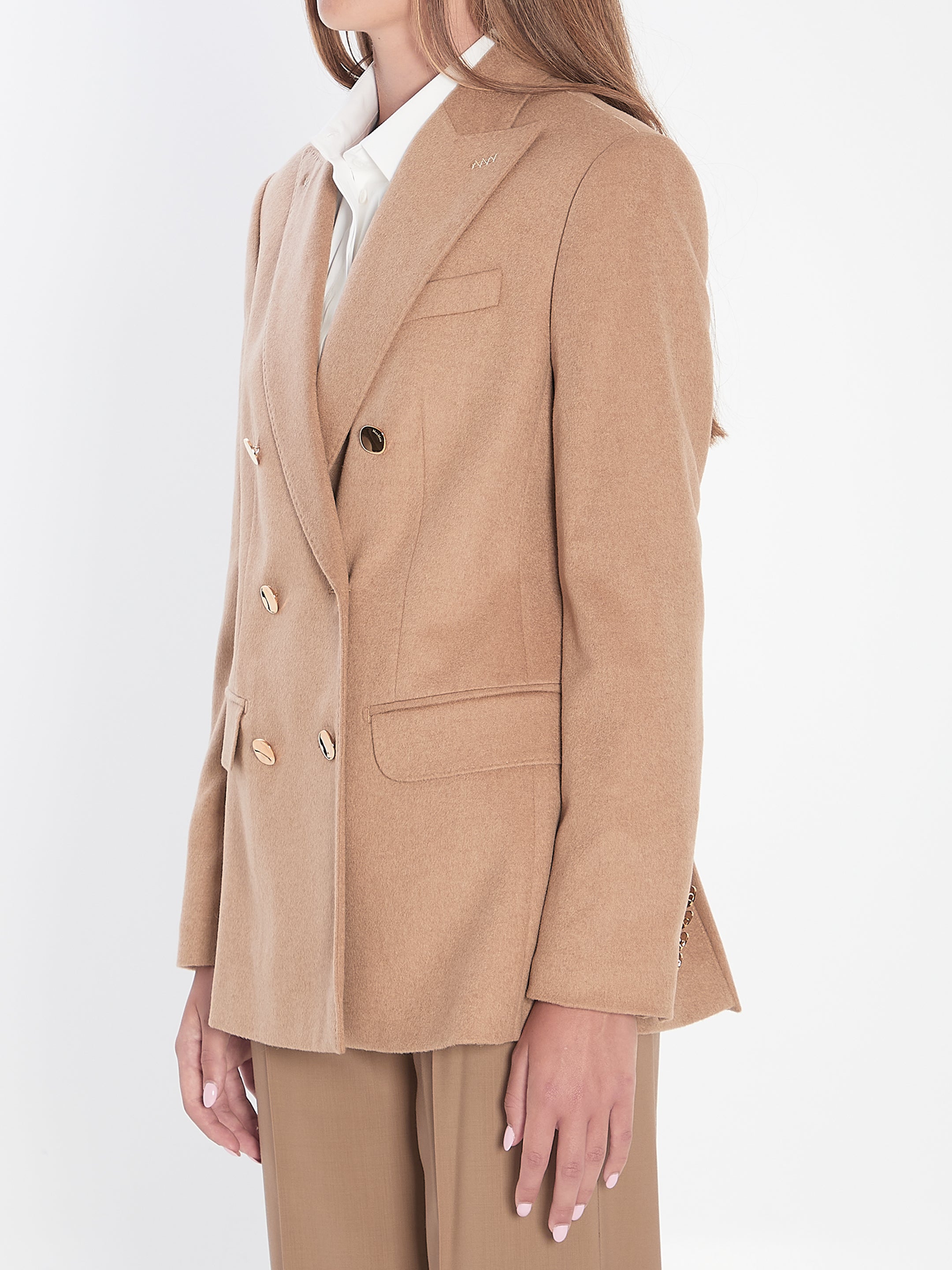 MAX MARA 40 double-breasted blazer in camel