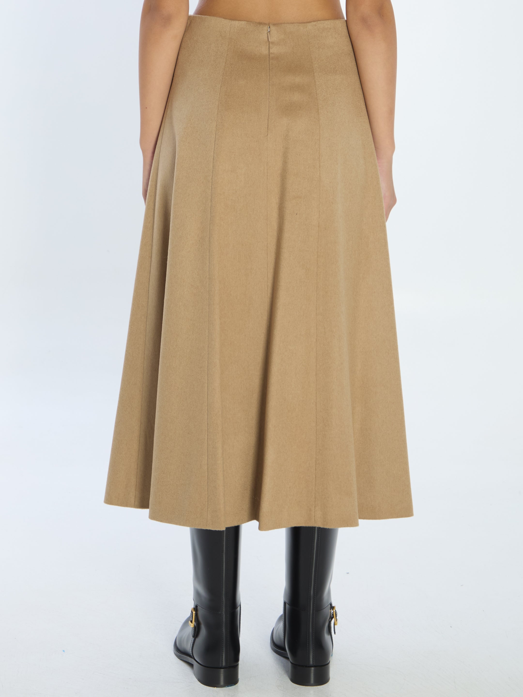 MAX MARA 40 flared skirt in camel
