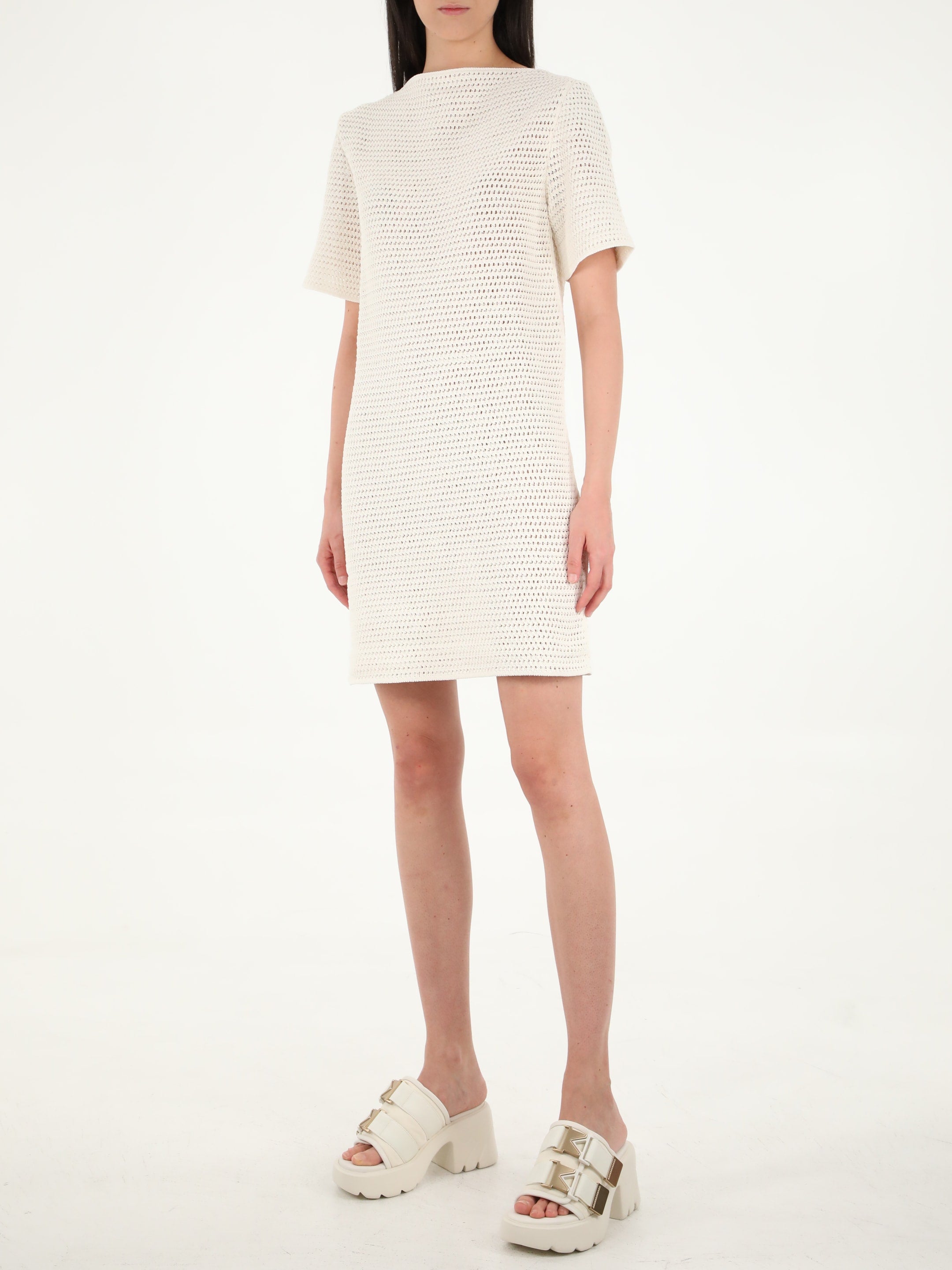 BOTTEGA VENETA M crochet white dress