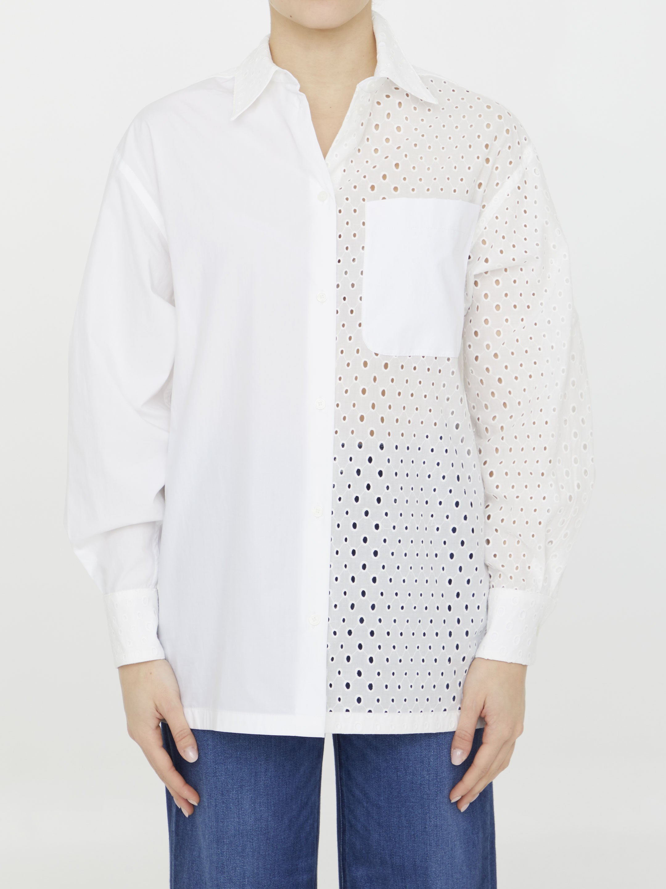 KENZO 34 broderie anglaise cotton shirt