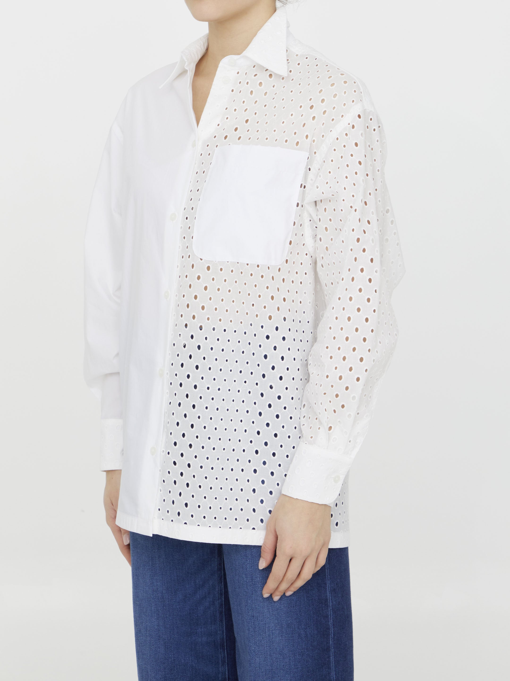 KENZO 34 broderie anglaise cotton shirt