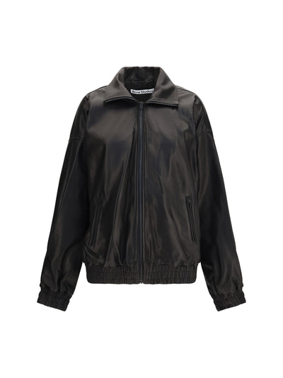 leather jacket with high collar