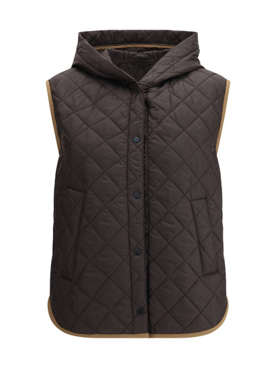 hooded padded gilet