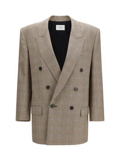 prince of wales houndstooth wool blazer