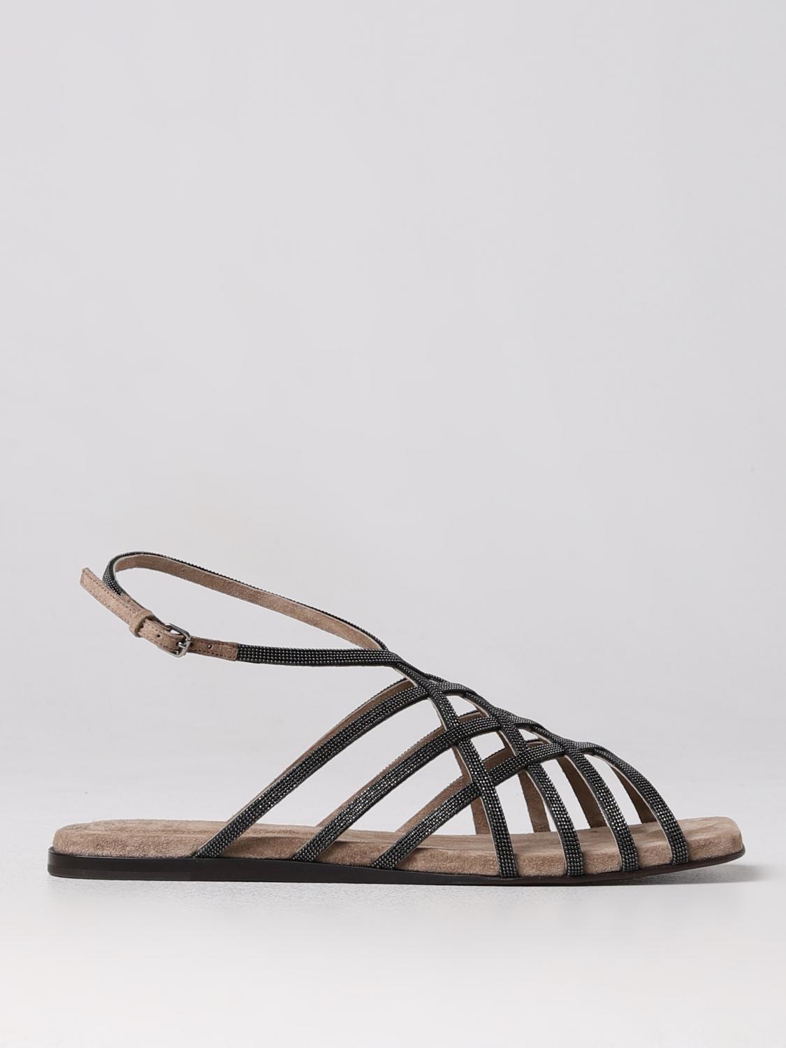 BRUNELLO CUCINELLI 36 sandal in leather with jewel