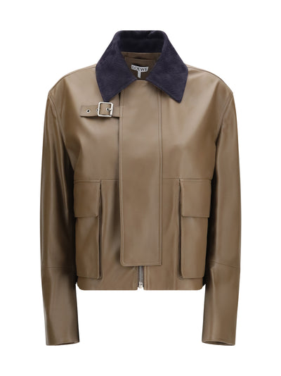 cropped nappa leather jacket