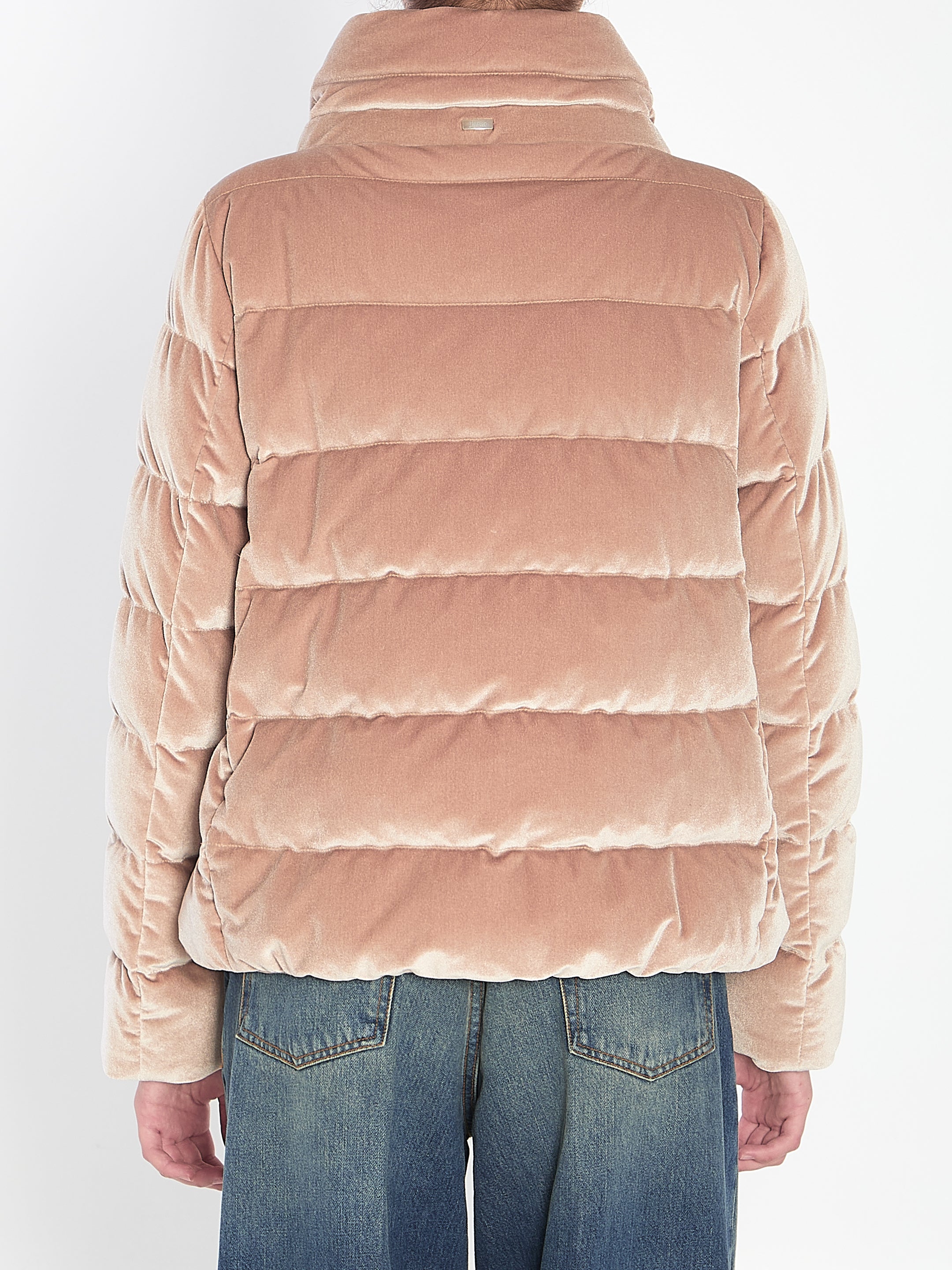 HERNO 42 velvet-effect puffer jacket