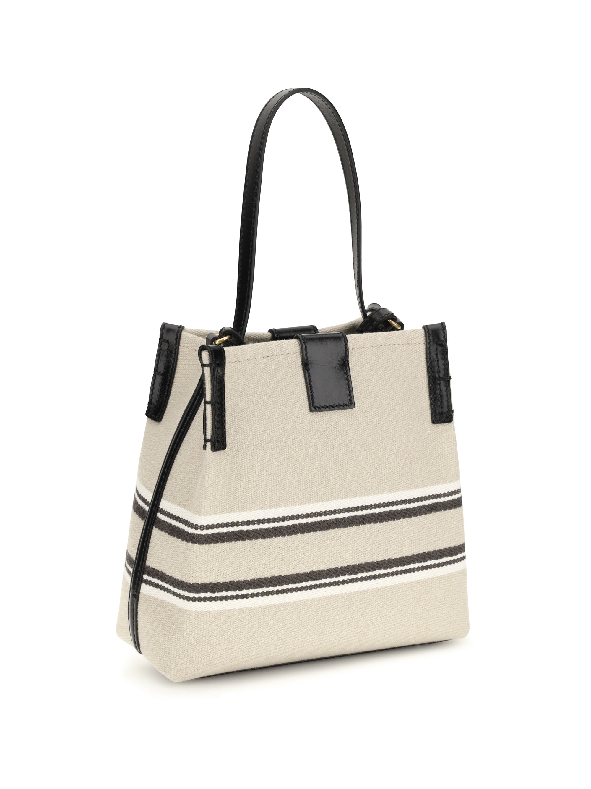 BALMAIN OS release bucket bag in canvas and leather