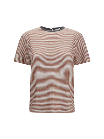striped short-sleeve crewneck t-shirt