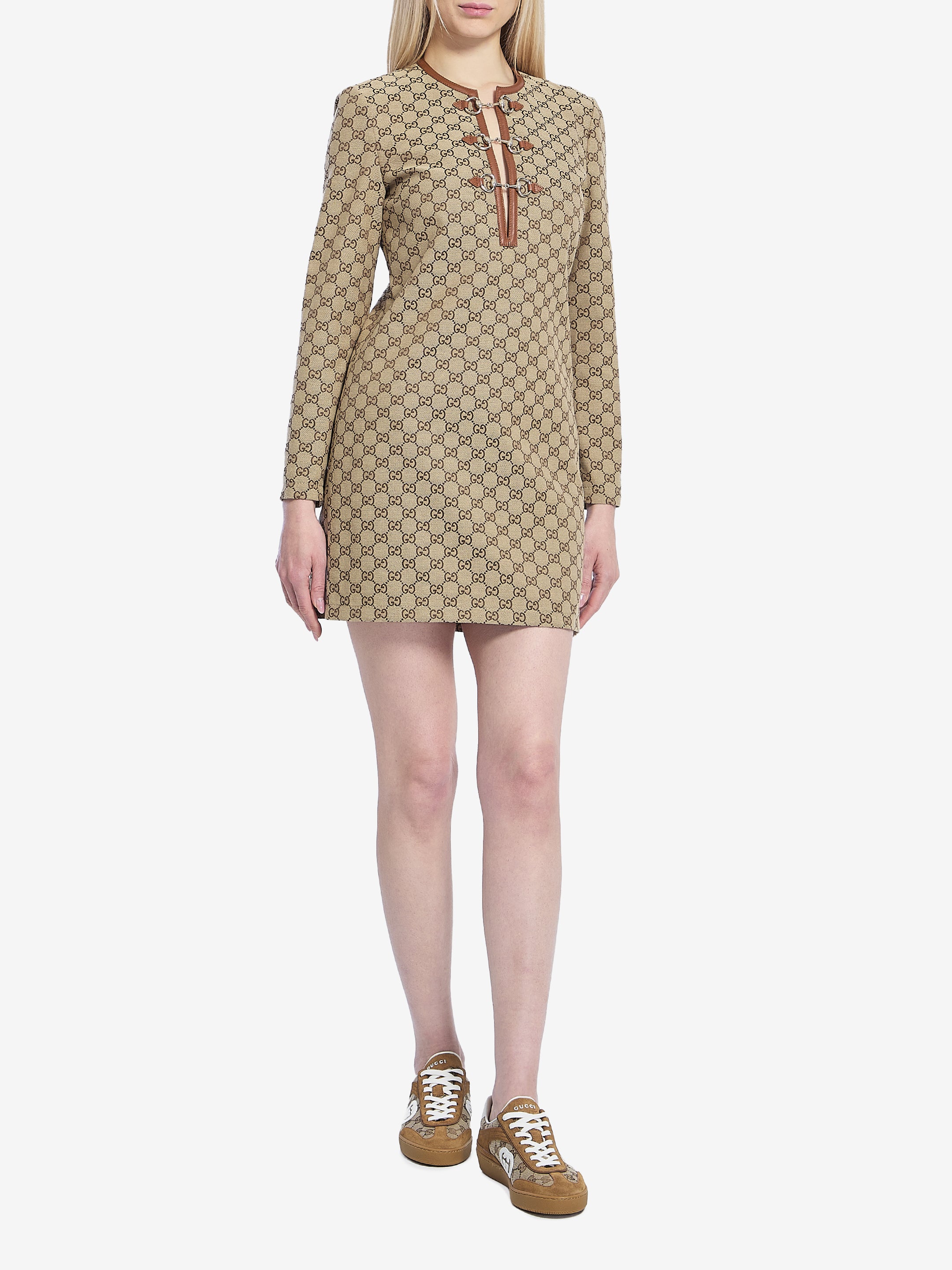 GUCCI 42 gg mini dress with horsebit