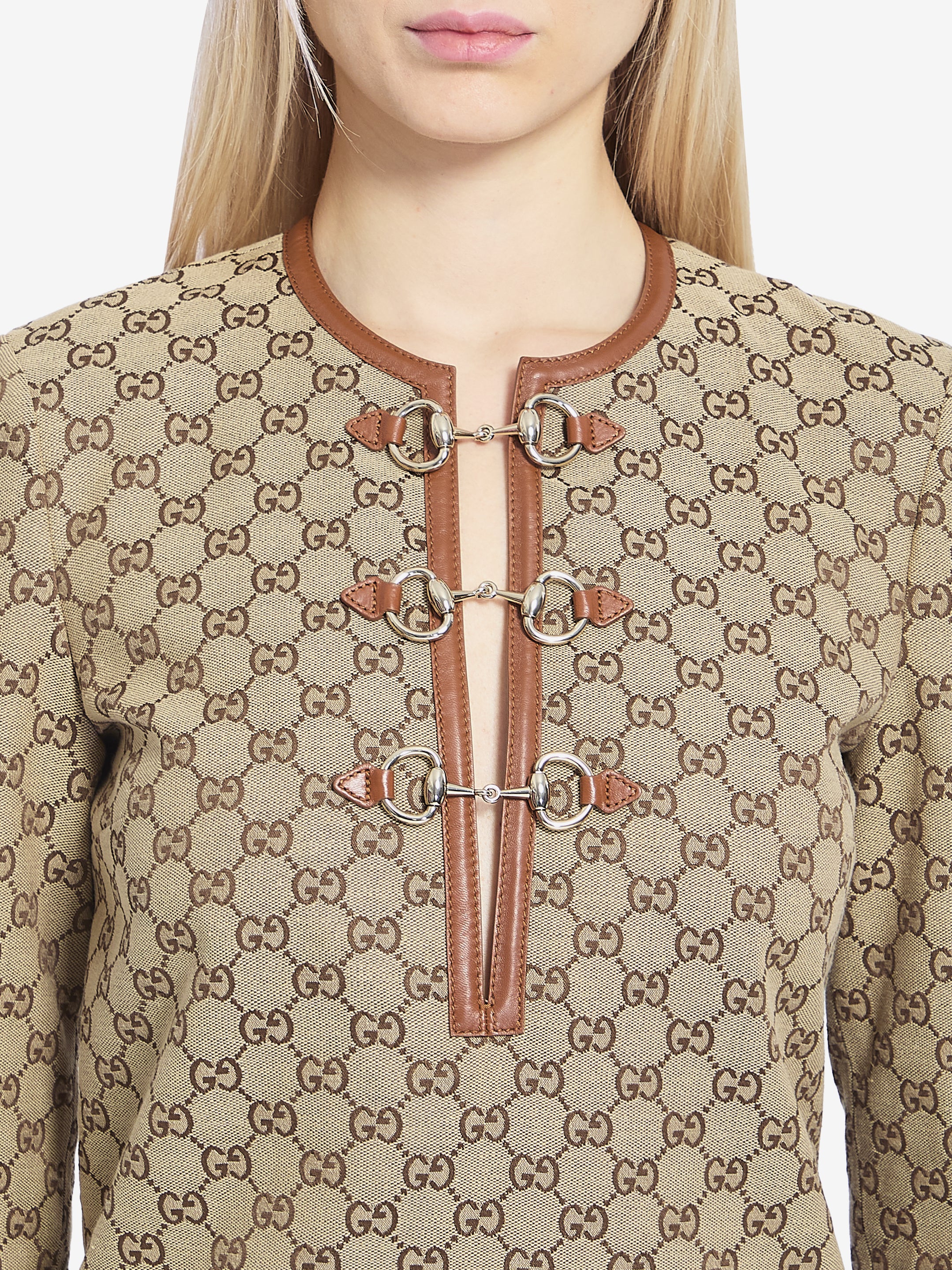 GUCCI 42 gg mini dress with horsebit