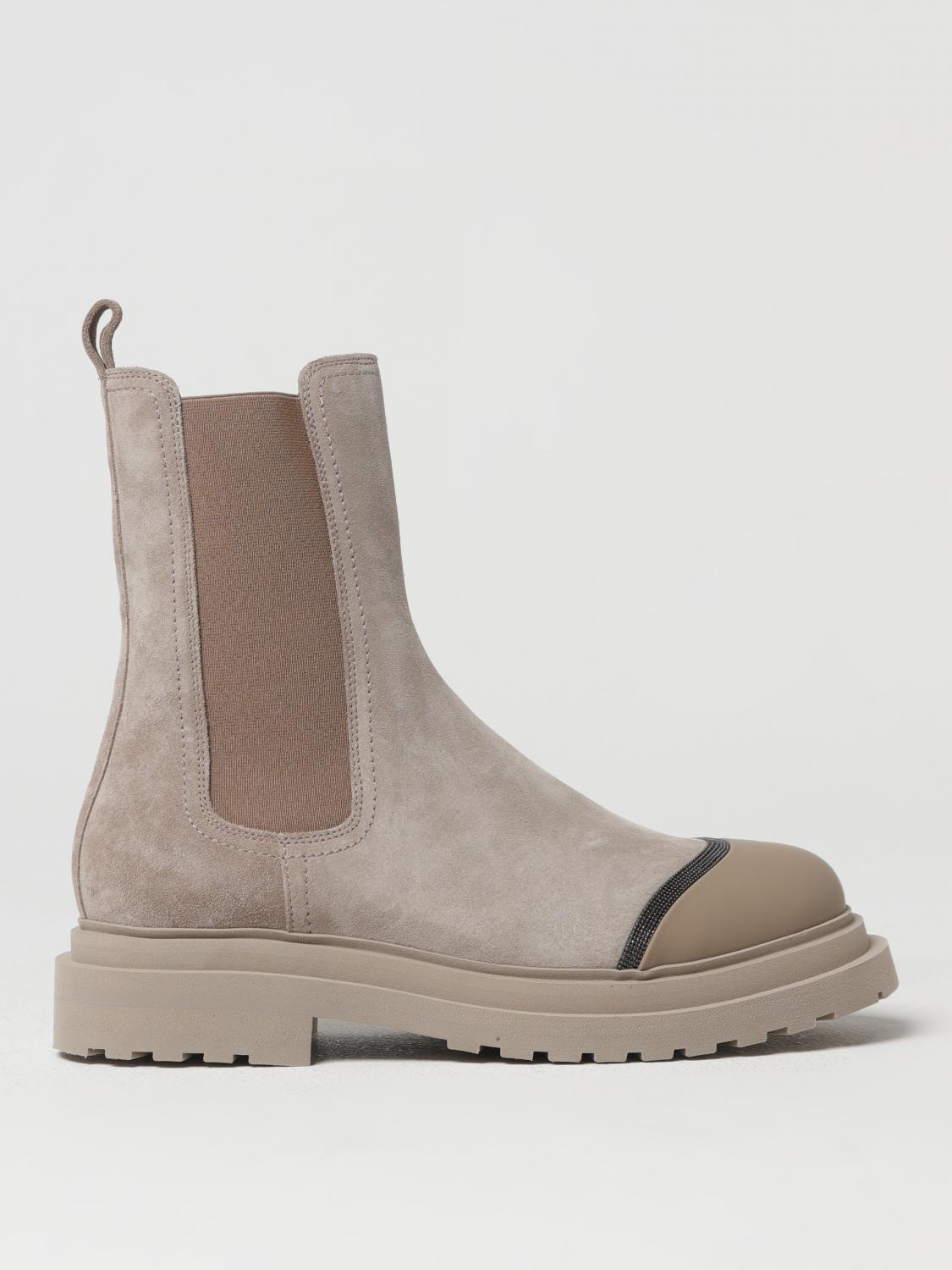 BRUNELLO CUCINELLI 40 chelsea boot in suede with monili