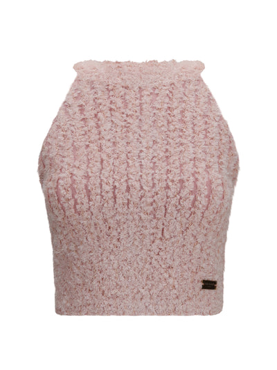 sleeveless crew neck top