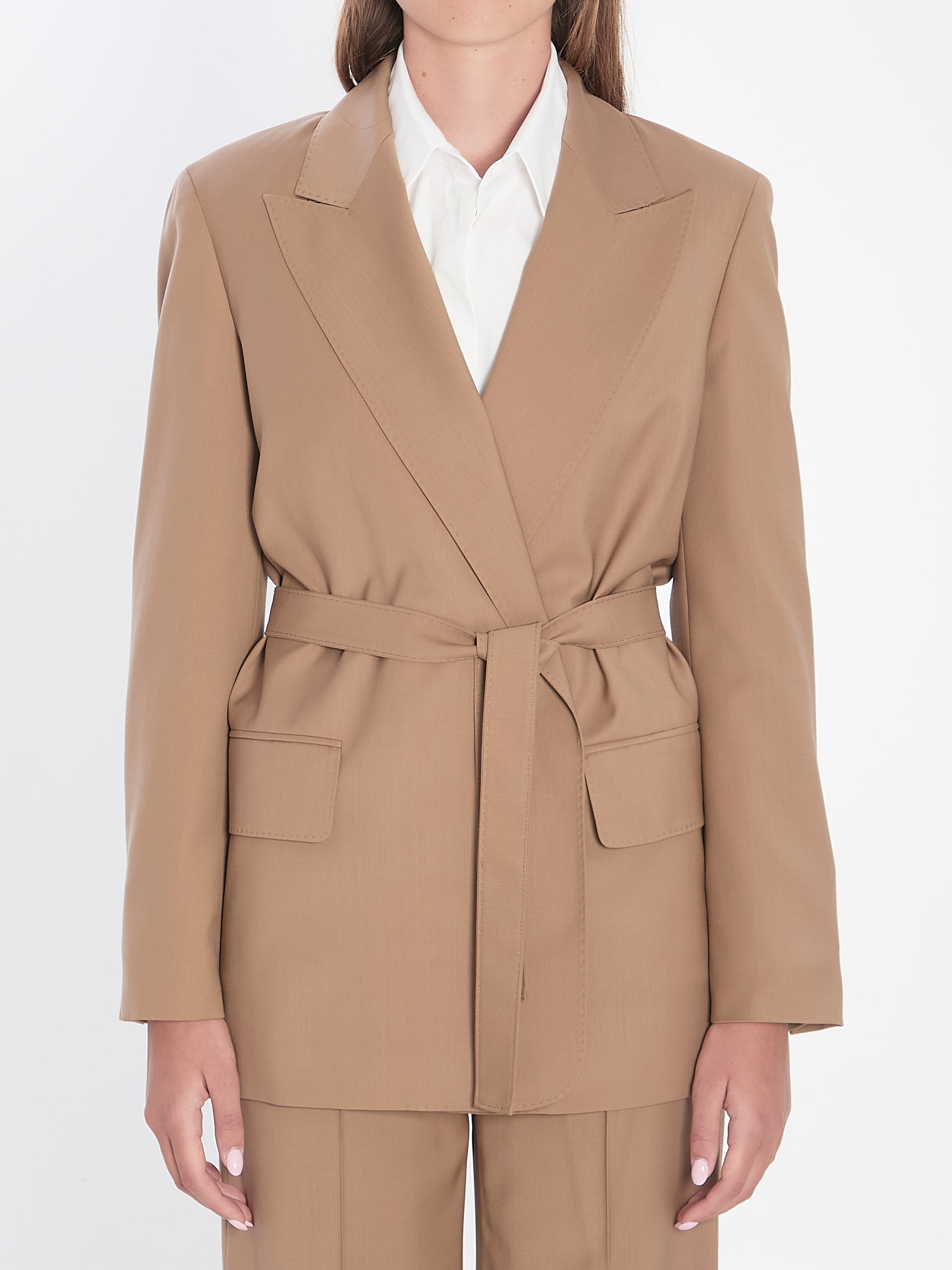 MAX MARA 42 blazer in wool canvas