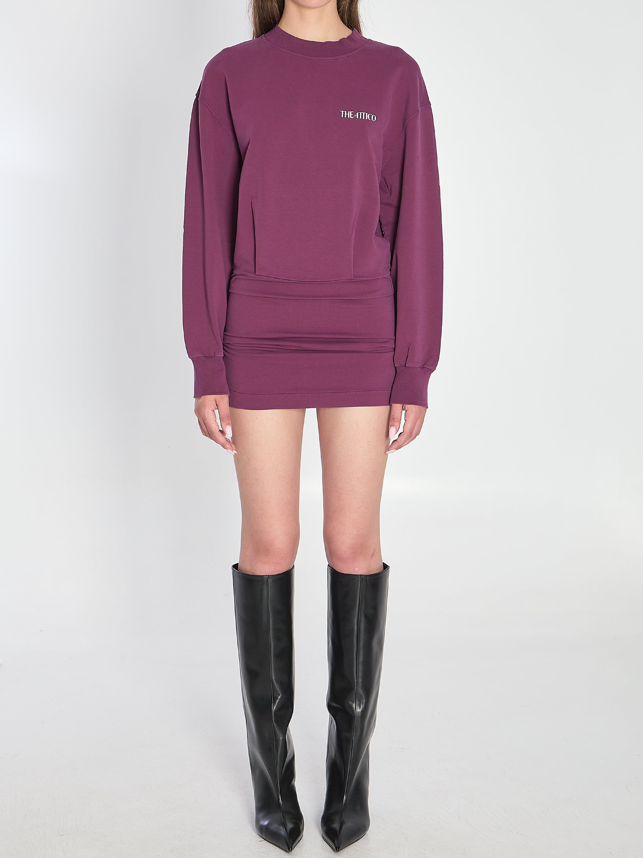 THE ATTICO 40 mini dress in burgundy