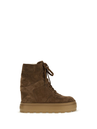 lace-up wedge sneakers