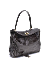 BALENCIAGA OS rodeo shoulder bag in crocodile-print leather